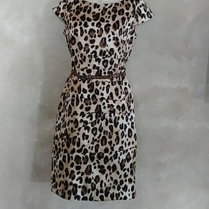 🍀 Roz & Ali Cheetah Print Sheath Dress Size 4
